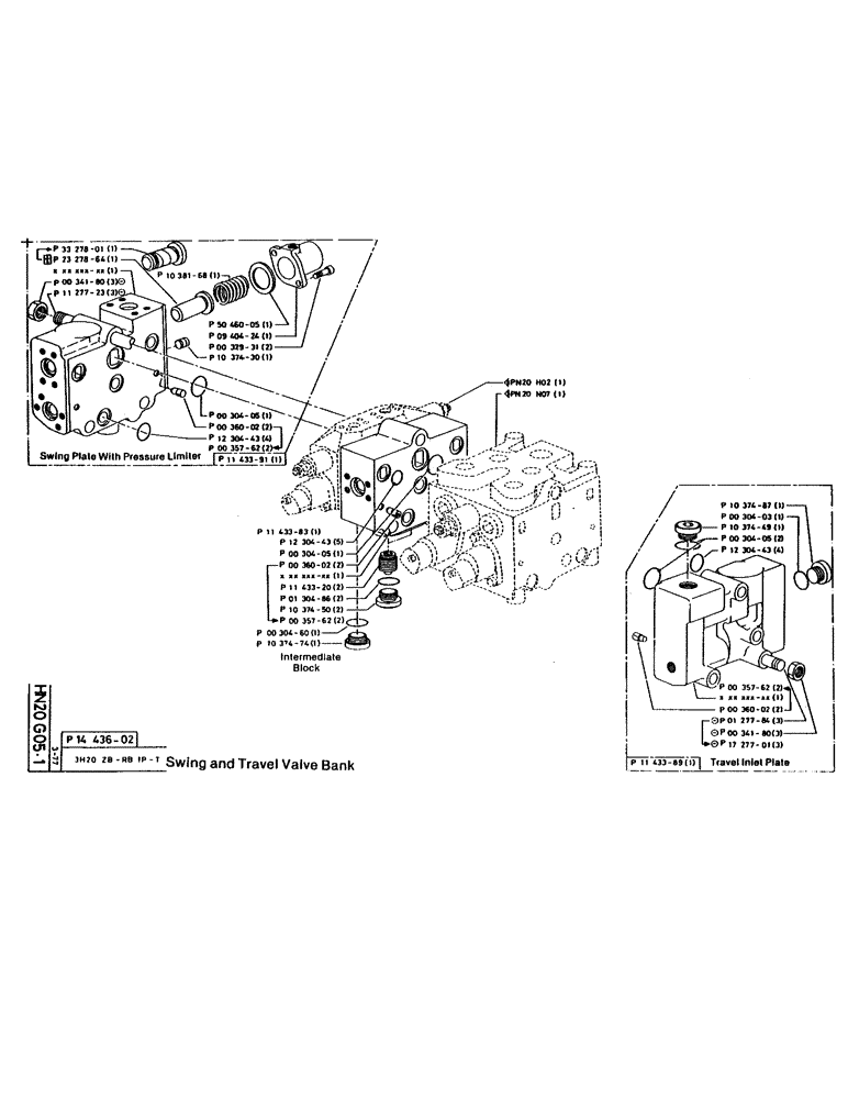 Схема запчастей Case 160CL - (60) - SWING AND TRAVEL VALVE BANK (07) - HYDRAULIC SYSTEM