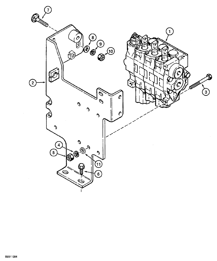 Схема запчастей Case 850G - (8-32) - EQUIPMENT CONTROL VALVE AND MOUNTING (07) - HYDRAULIC SYSTEM