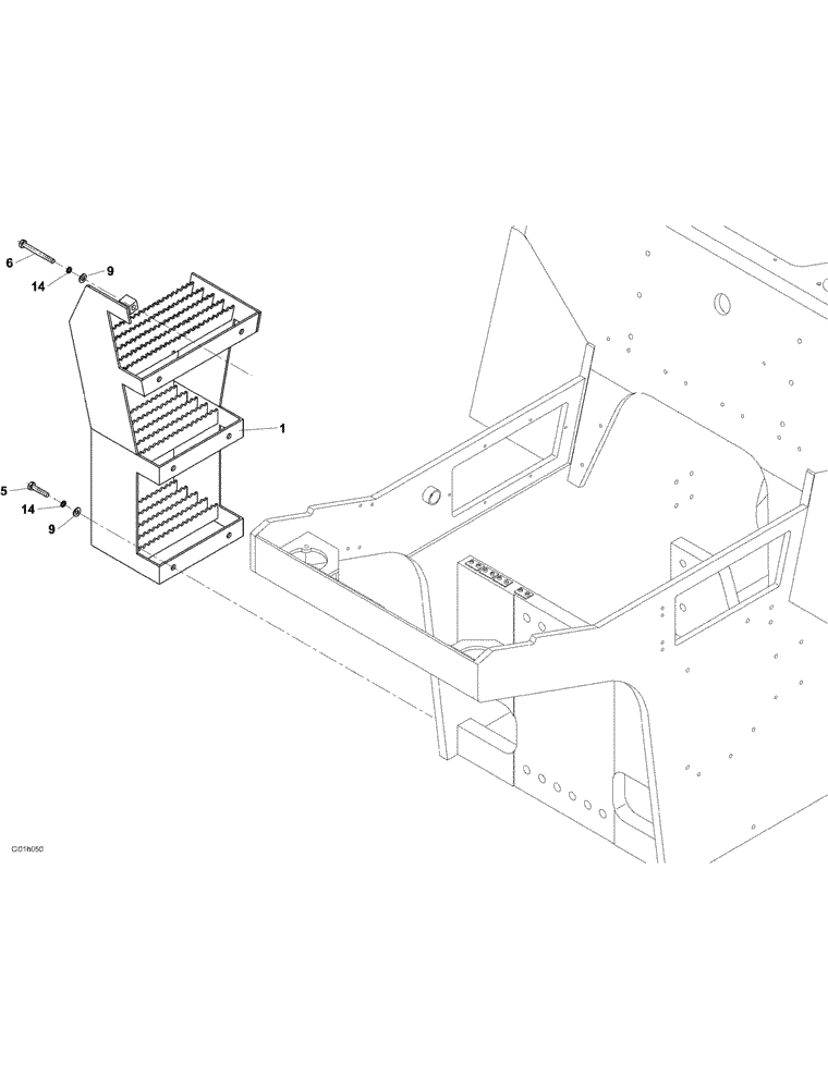 Схема запчастей Case SV228 - (12-001-05[01]) - RIGHT FOOTSTEP (12) - Chassis/Attachments