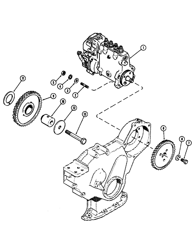 Схема запчастей Case 880B - (036) - FUEL INJECTION PUMP DRIVE, 336BDT DIESEL ENGINE (02) - FUEL SYSTEM