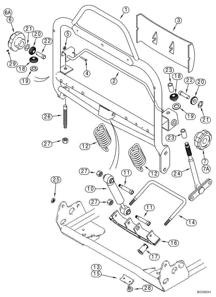 Схема запчастей Case 450CT - (09-21) - SEAT - SUSPENSION (09) - CHASSIS