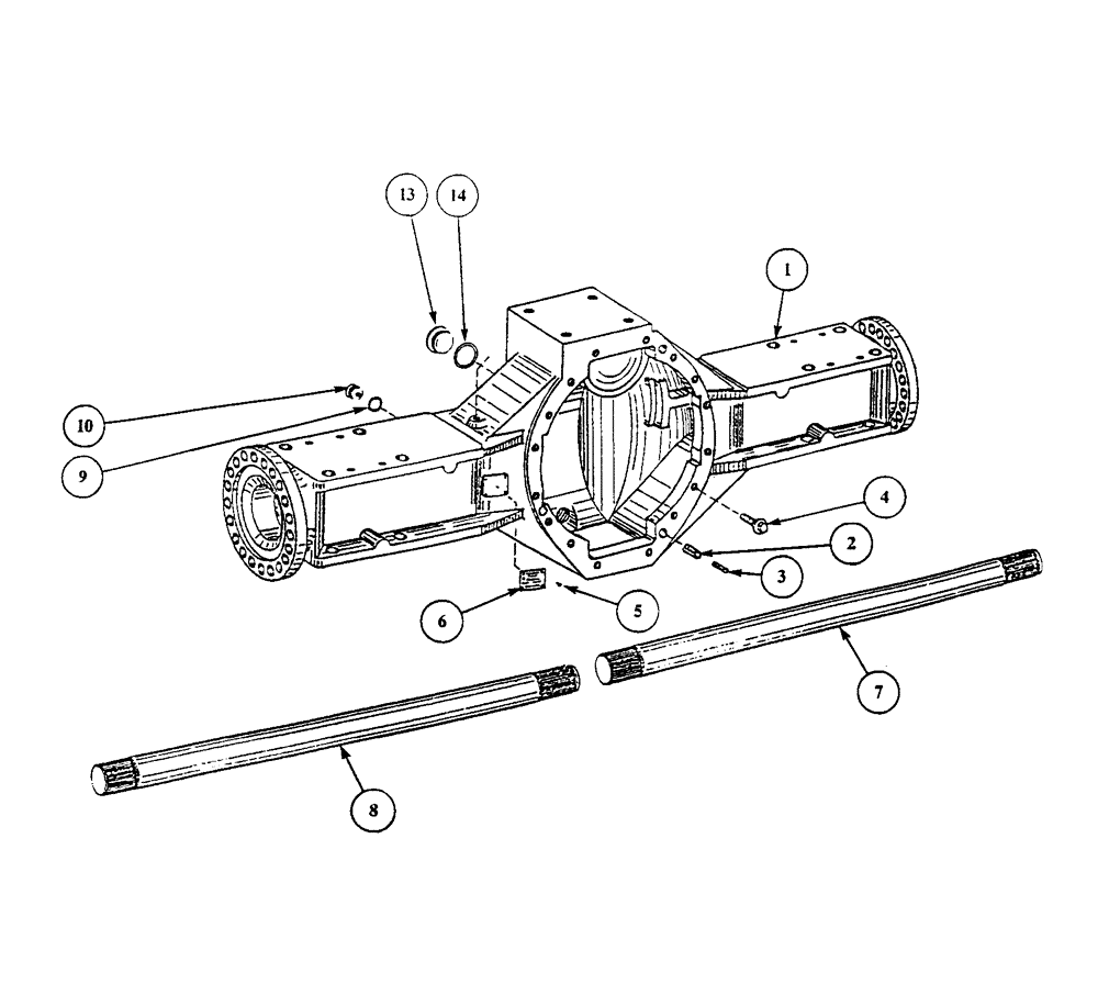 Схема запчастей Case 325 - (2.369A[02]) - INTERMEDIATE AXLE - HOUSING (11) - AXLES/WHEELS