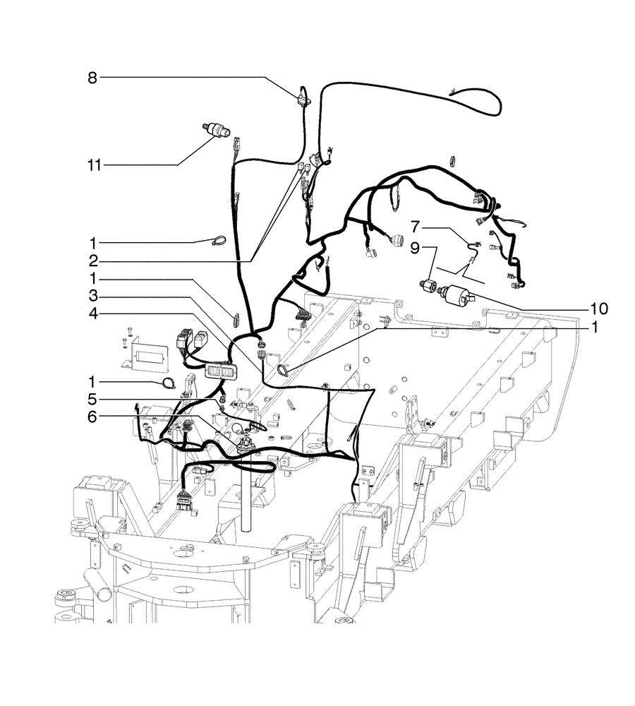 Схема запчастей Case 885B - (04-06[01]) - ELECTRICAL SYSTEM, REAR FRAME (04) - ELECTRICAL SYSTEMS