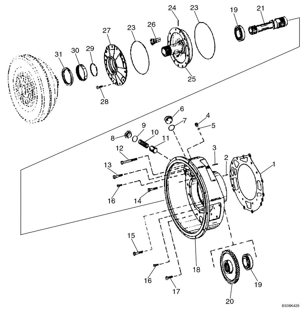 Схема запчастей Case 921E - (06-13) - TRANSMISSION - INPUT SHAFT (06) - POWER TRAIN