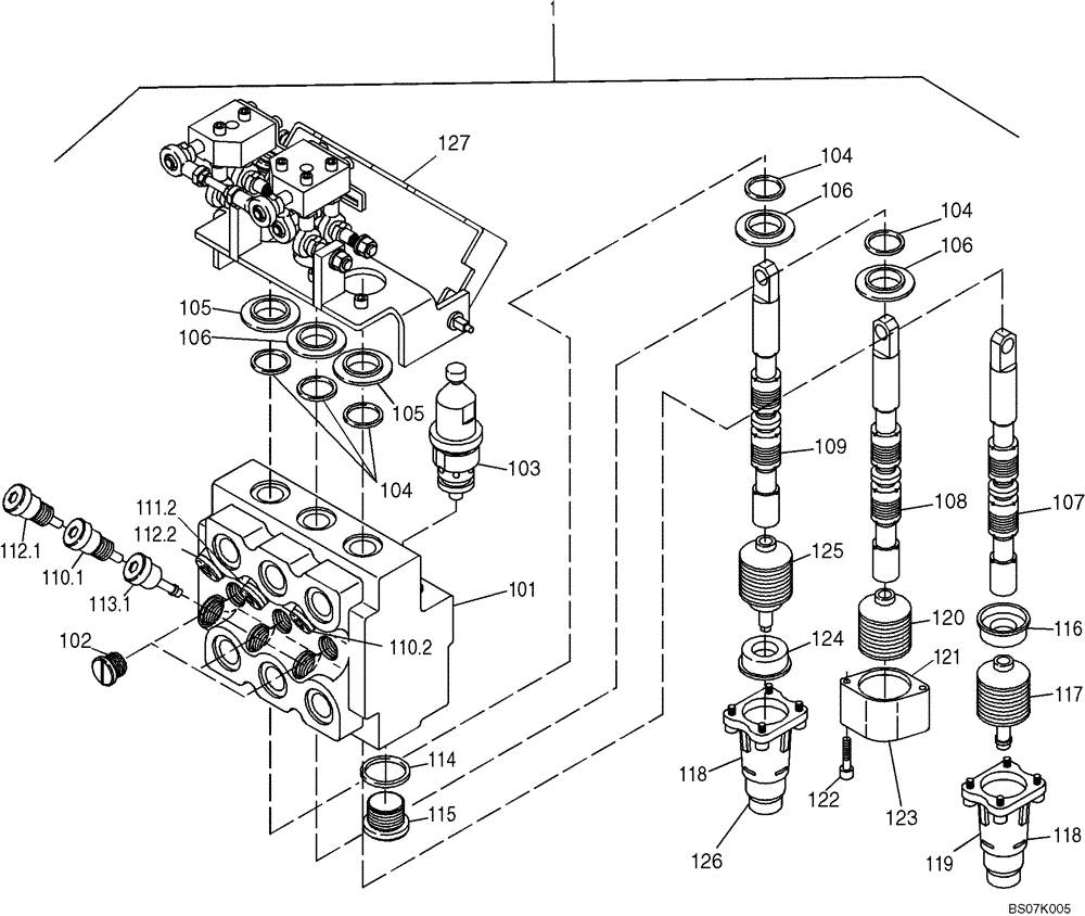 Схема запчастей Case 321D - (23.611[2990070000]) - CONTROL BLOCK (35) - HYDRAULIC SYSTEMS