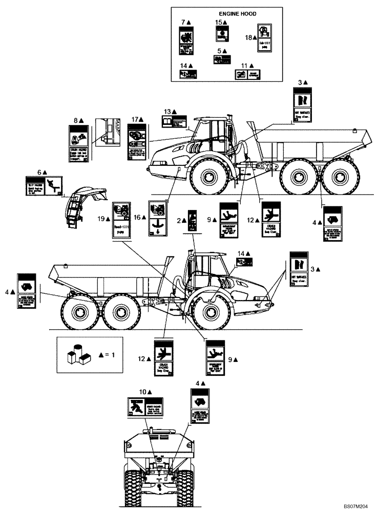 Схема запчастей Case 340 - (98A00020801[001]) - ACCESSORIES - DECALS (NORTH AMERICAN ONLY) (8998340696) (13) - Electrical System / Decals