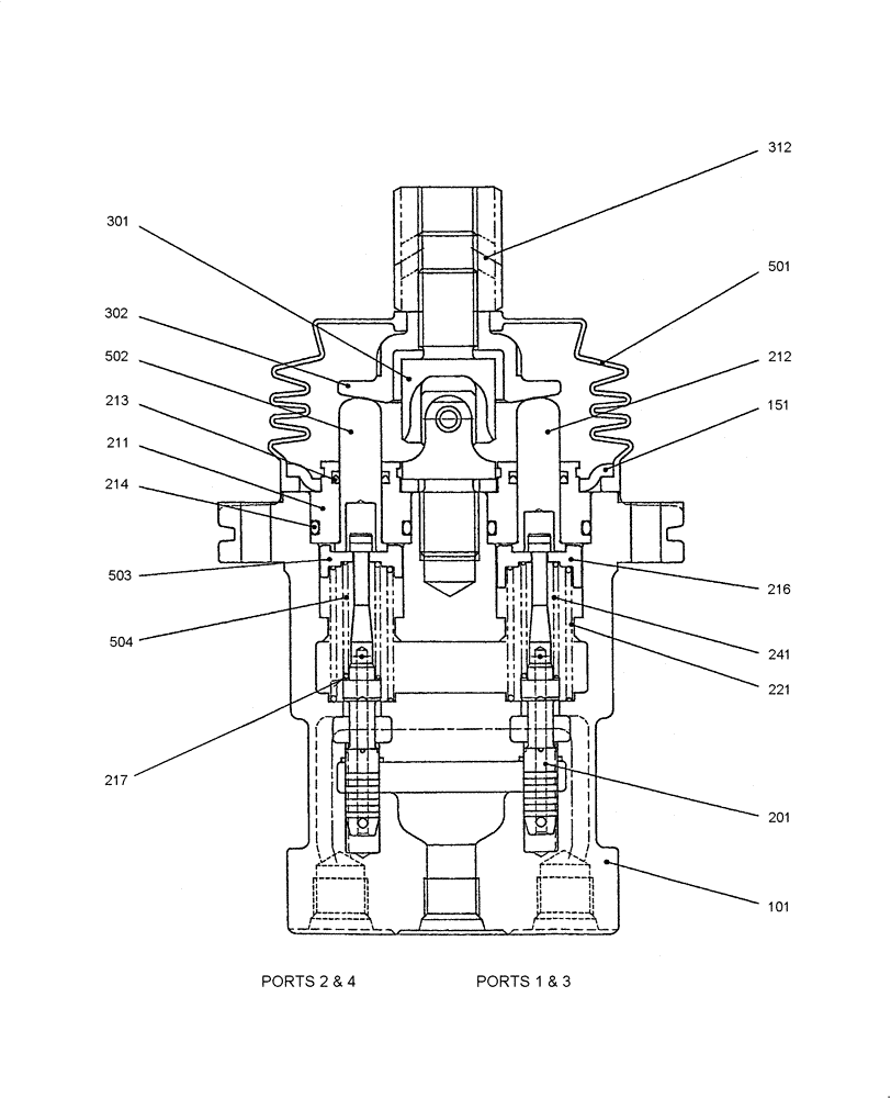 Схема запчастей Case CX36B - (HC800-01[1]) - PILOT VALVE - COMPONENTS (35) - HYDRAULIC SYSTEMS