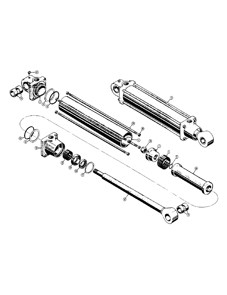 Схема запчастей Case 420 - (136) - 36180 HYDRAULIC TILT CYLINDER (07) - HYDRAULIC SYSTEM