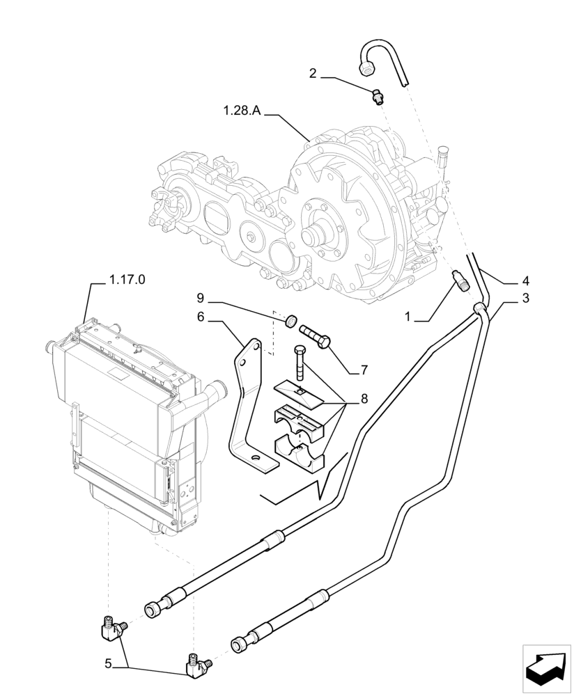 Схема запчастей Case TX945 - (1.28.8[01]) - TRANSMISSION LUBRIFICATION SYSTEM (21) - TRANSMISSION