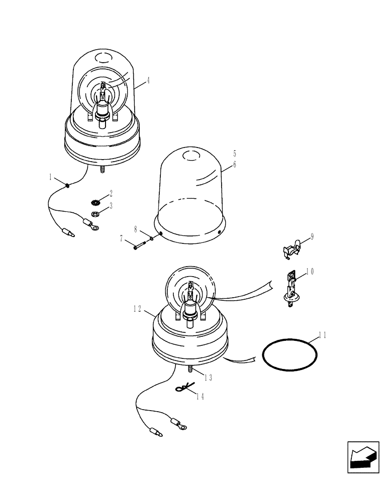 Схема запчастей Case 580SM - (55.408.01) - BEACON, ROTATING (CAB OR CANOPY MODELS) (55) - ELECTRICAL SYSTEMS