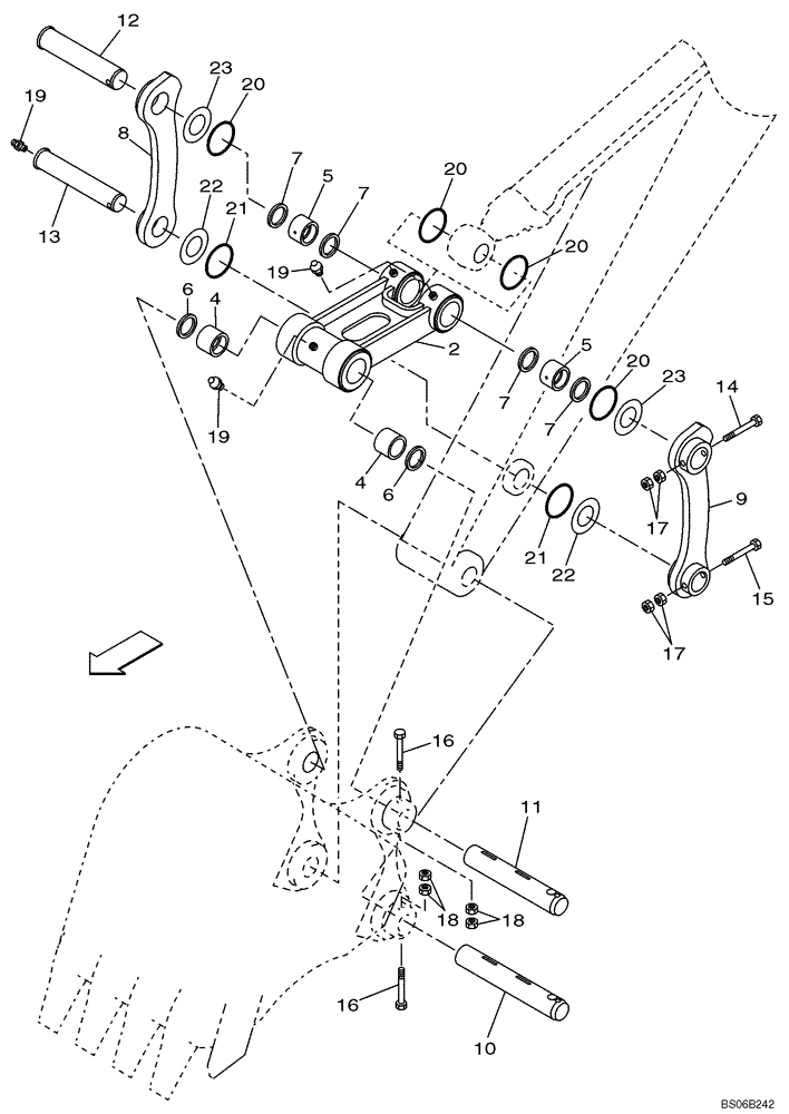 Схема запчастей Case CX700B - (09-58) - BUCKET CONTROL (09) - CHASSIS