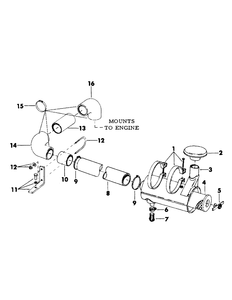 Схема запчастей Case 40EC - (C12A) - AIR CLEANER AND ATTACHING PARTS, (USED ON UNITS WITH CASE (01) - ENGINE