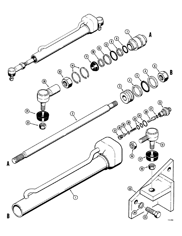 Схема запчастей Case 380CK - (078) - STEERING CYLINDER 