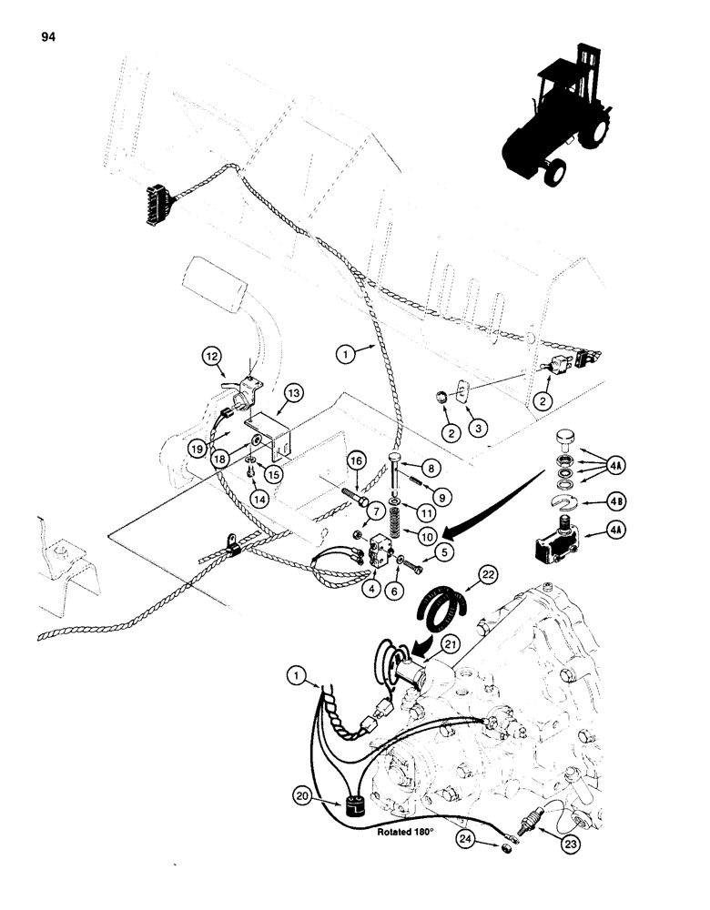 Схема запчастей Case 585D - (094) - POWER SHUTTLE ELECTRICAL CIRCUIT (55) - ELECTRICAL SYSTEMS