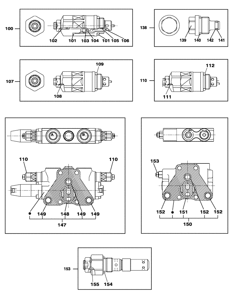 Схема запчастей Case CX350B - (08-76) - CONTROL VALVE - OPTIONAL (08) - HYDRAULICS