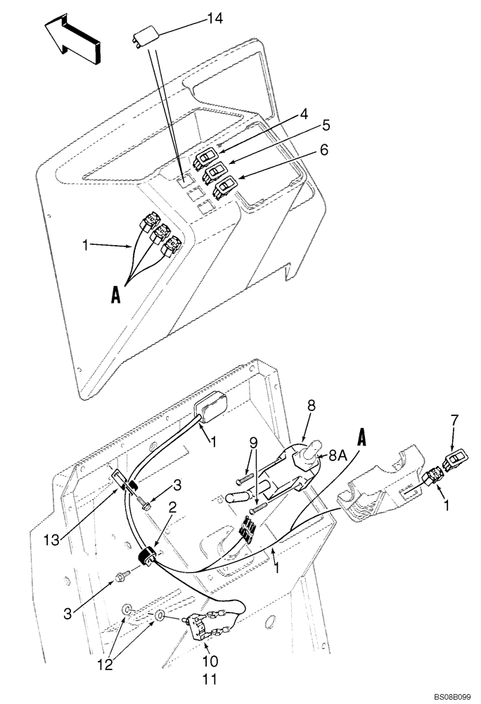 Схема запчастей Case 570MXT - (04-07) - HARNESS, FRONT CONSOLE AND SWITCHES (04) - ELECTRICAL SYSTEMS