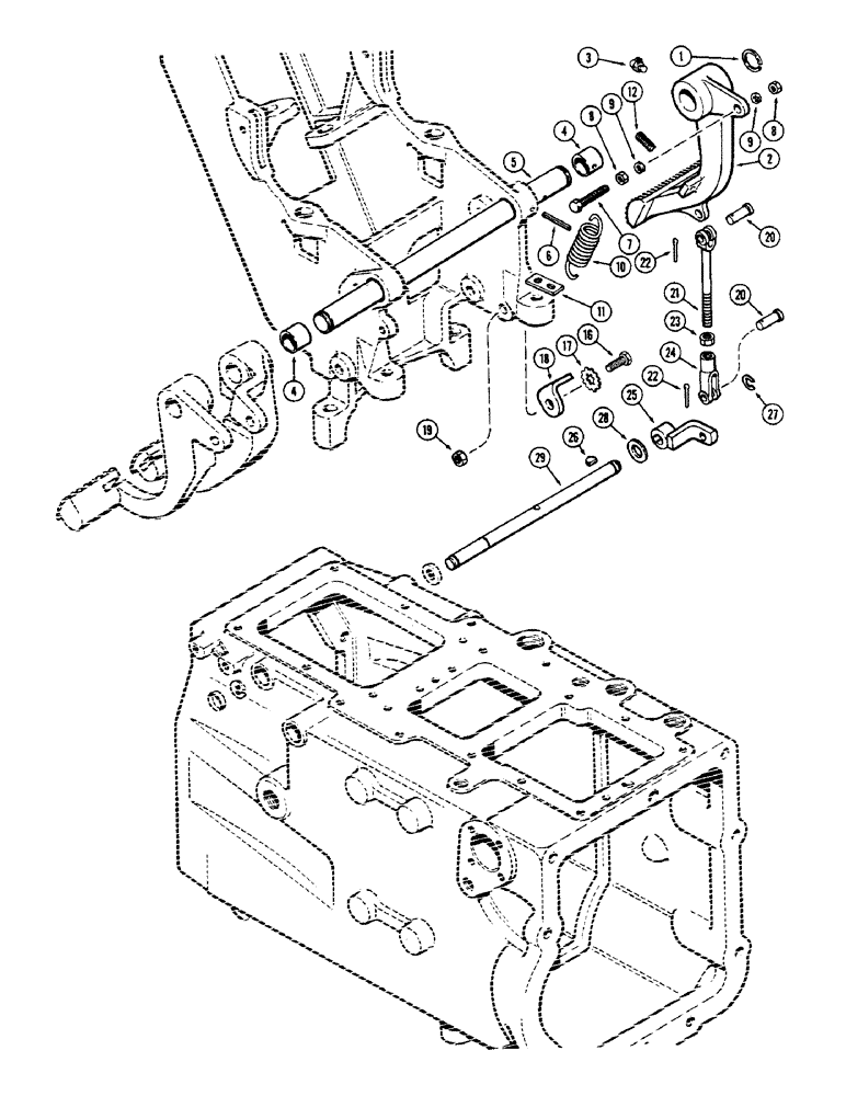 Схема запчастей Case 580B - (154) - DUMP VALVE PEDAL & LINKAGE (07) - BRAKES