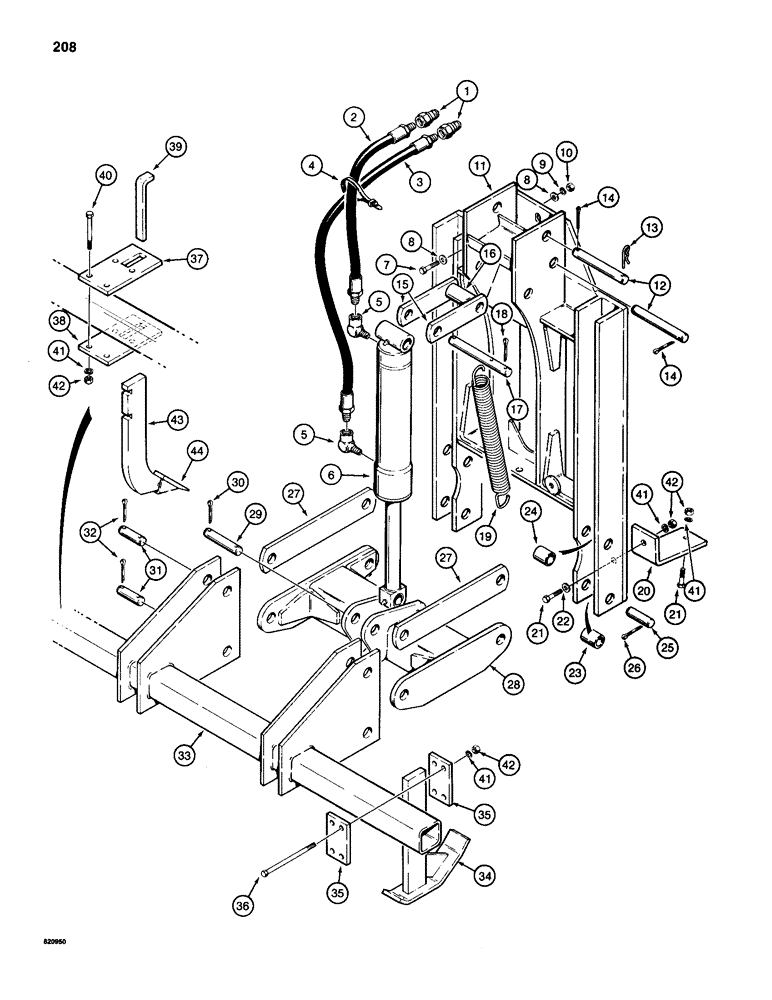 Схема запчастей Case 1845B - (208) - SCARIFIER (09) - CHASSIS/ATTACHMENTS