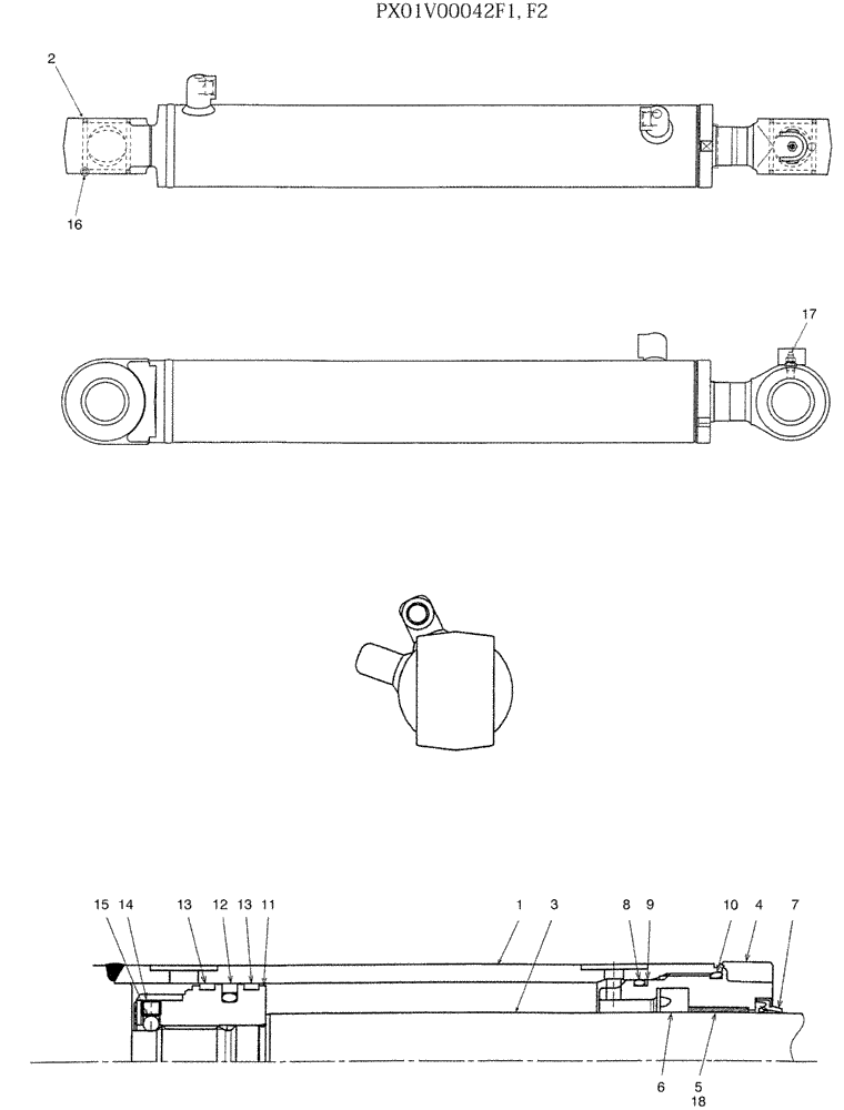 Схема запчастей Case CX36B - (HC770-01[1]) - CYLINDER ASSY, SWING (35) - HYDRAULIC SYSTEMS