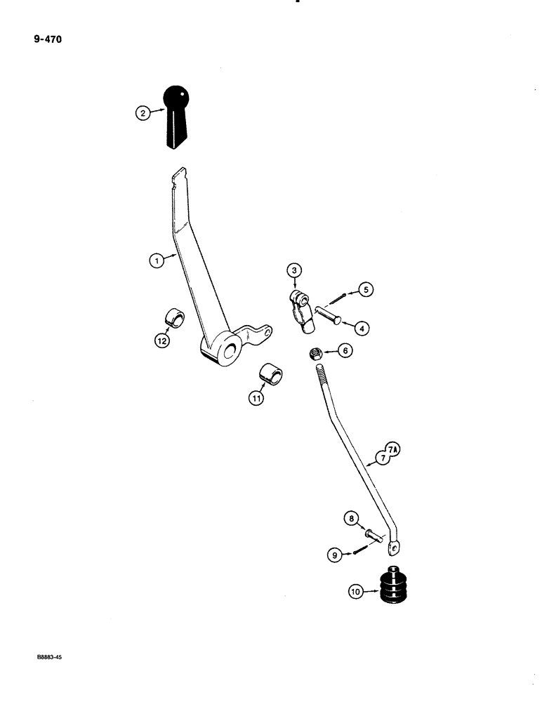 Схема запчастей Case 580K - (09-470) - BACKHOE CONTROLS WITH FOOT SWING (09) - CHASSIS/ATTACHMENTS