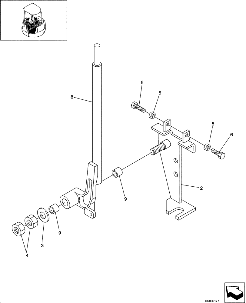 Схема запчастей Case CX36 - (09-33[00]) - LEVER ASSY - CAB (09) - CHASSIS/ATTACHMENTS