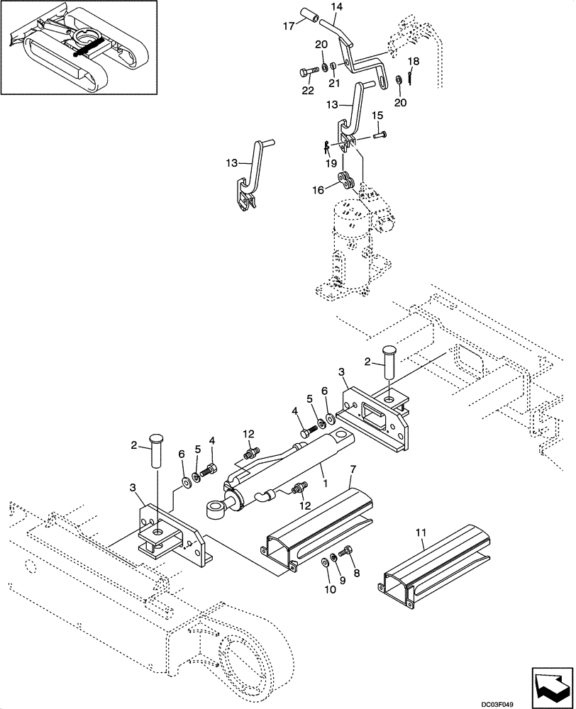 Схема запчастей Case CX14 - (05-02[00]) - ADJUSTABLE FRAME (11) - TRACKS/STEERING