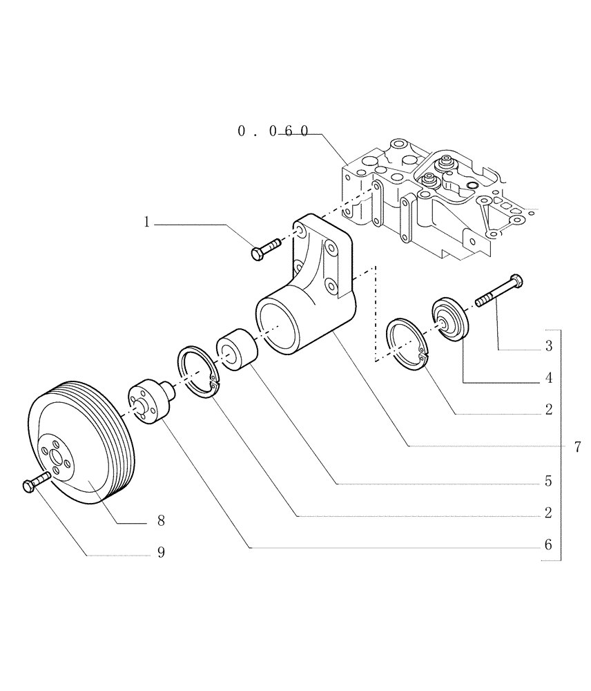 Схема запчастей Case 1850K LT - (0.345[01]) - FAN DRIVE (01) - ENGINE