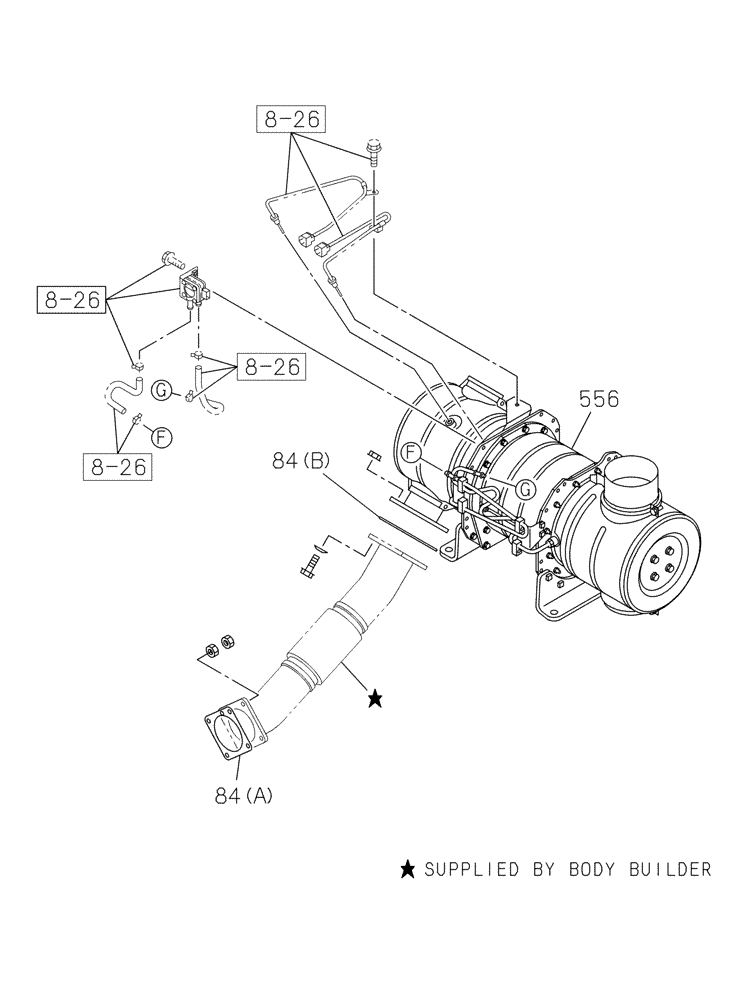 Схема запчастей Case CX470C - (02-150-02[01]) - EXHAUT SYSTEM - MUFFLER - GASKET (01) - ENGINE