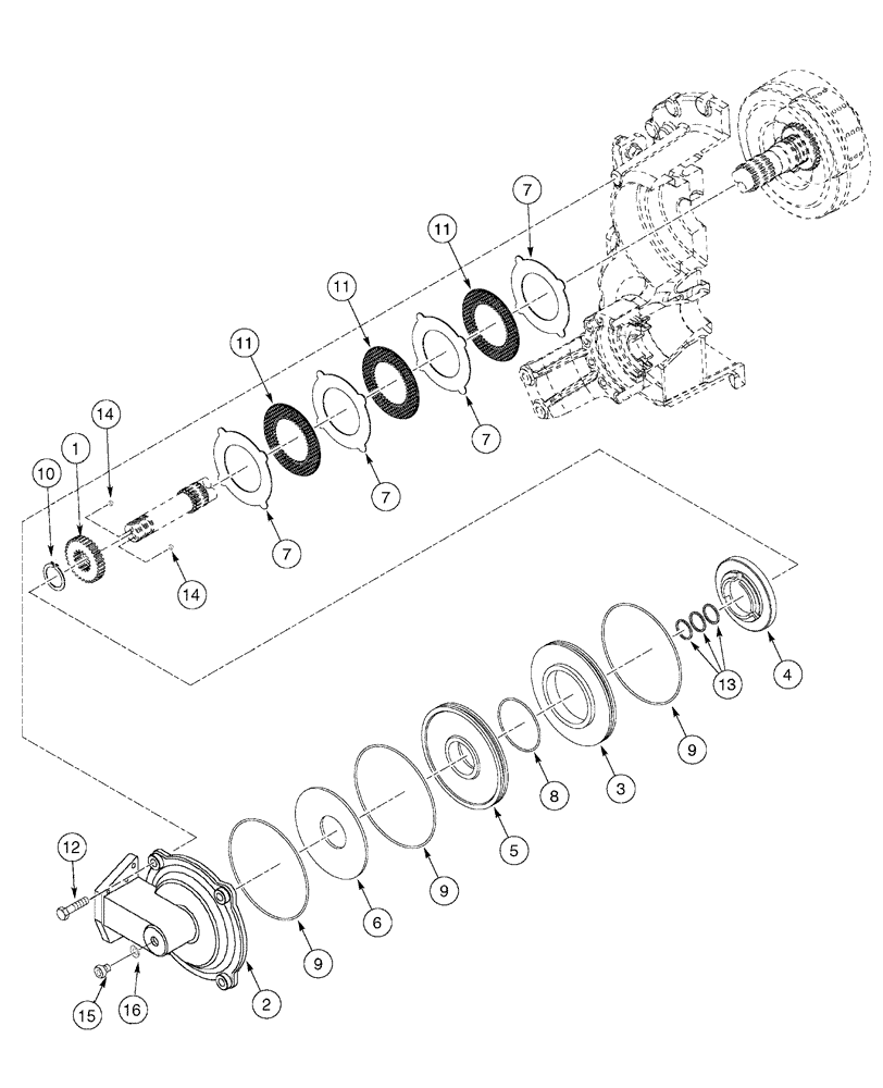 Схема запчастей Case 960 - (07-01) - TRANSMISSION BRAKE, PARKING (07) - BRAKES