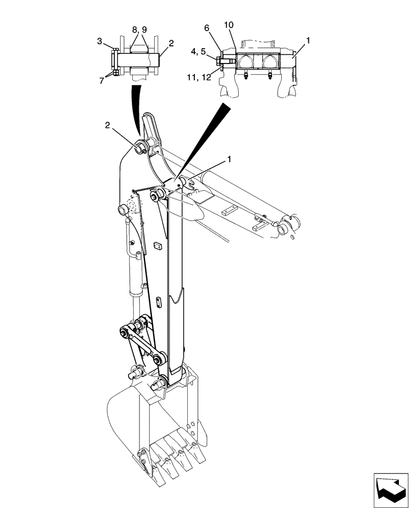 Схема запчастей Case CX36B - (03-020[00]) - ARM INSTAL (84) - BOOMS, DIPPERS & BUCKETS