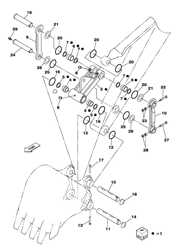 Схема запчастей Case CX235C SR - (84.100.01) - BUCKET CONTROL (84) - BOOMS, DIPPERS & BUCKETS