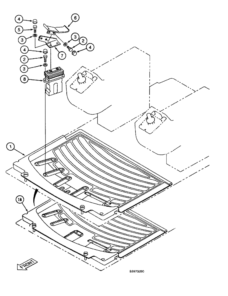 Схема запчастей Case 9045B - (9-050) - AUXILIARY HYDRAULIC CONTROLS, PEDAL AND FLOOR MAT (09) - CHASSIS