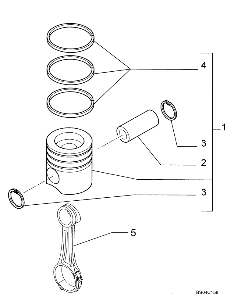 Схема запчастей Case 435 - (02-21) - PISTON - ENGINE (02) - ENGINE