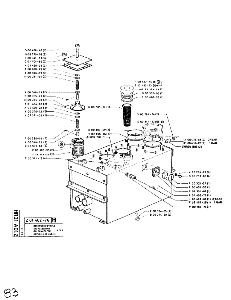 Схема запчастей Case SC150L - (083) - OIL RESERVOIR 