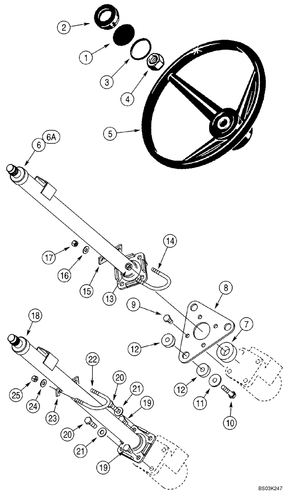 Схема запчастей Case 580SM - (05-01) - STEERING WHEEL - COLUMN (05) - STEERING