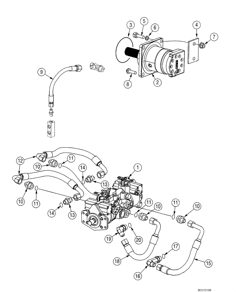 Схема запчастей Case 40XT - (06-04) - HYDROSTATICS - PUMP AND DRIVE MOTORS (06) - POWER TRAIN