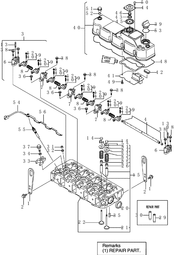 Схема запчастей Case CX50B - (4TNV88-BXYB-8[1]) - CYLINDER HEAD & BONNET (10) - ENGINE