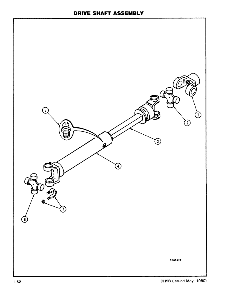 Схема запчастей Case DH5 - (1-62) - DRIVE SHAFT ASSEMBLY (14) - MAIN GEARBOX & DRIVE