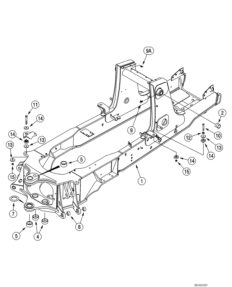 Схема запчастей Case 590SM - (09-34) - CHASSIS - MOUNTS, POD (09) - CHASSIS/ATTACHMENTS