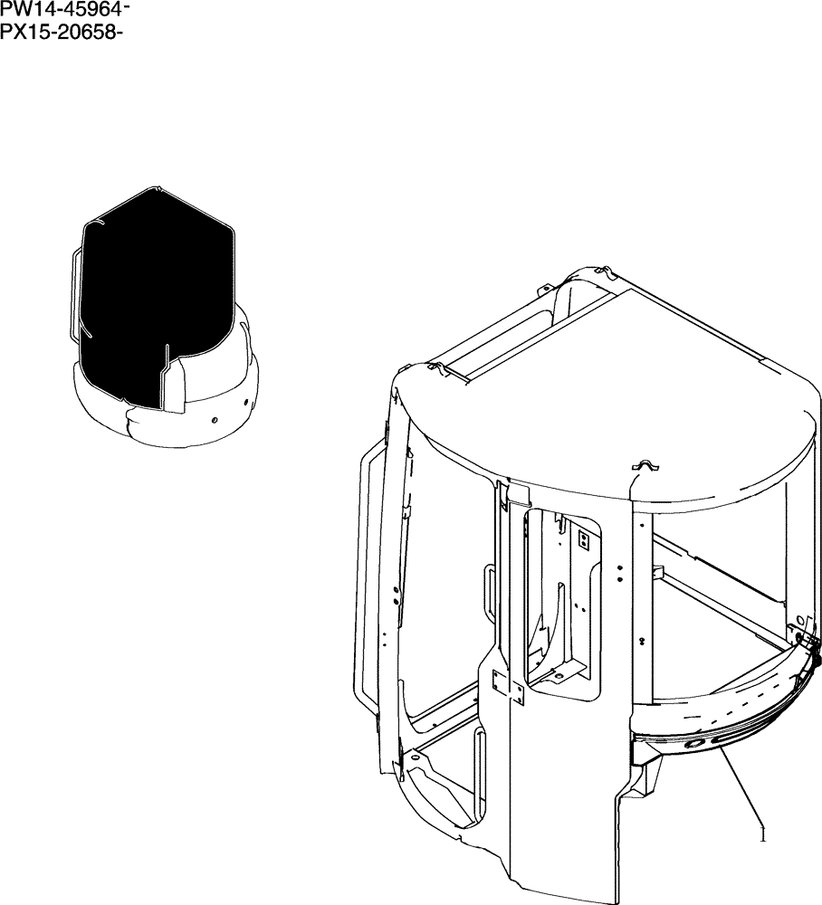 Схема запчастей Case CX36B - (742-29[1]) - CAB INSTAL (COOLER) (05) - SUPERSTRUCTURE