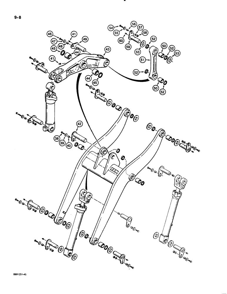 Схема запчастей Case 621 - (9-008) - LOADER LIFT FRAME (09) - CHASSIS/ATTACHMENTS