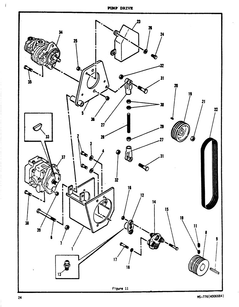 Схема запчастей Case P63 - (24) - PUMP DRIVE 