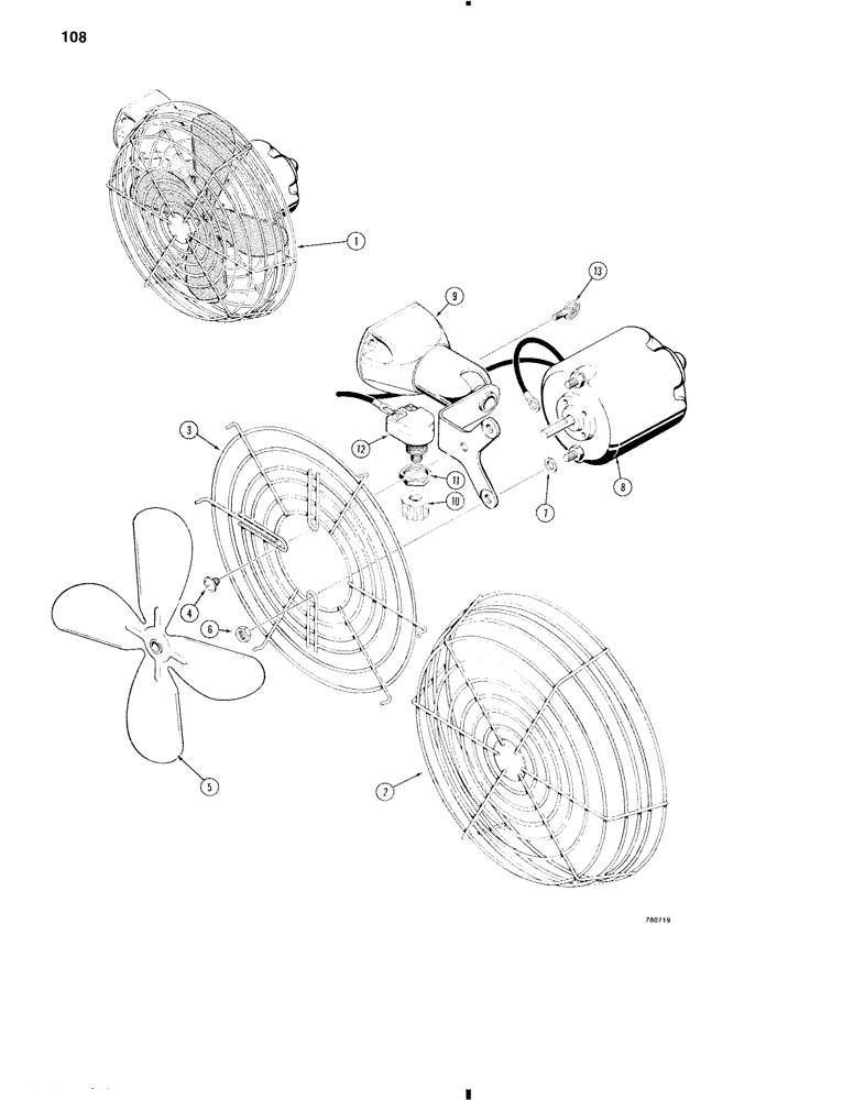 Схема запчастей Case W11 - (108) - L13468 DEFROSTER FAN (04) - ELECTRICAL SYSTEMS