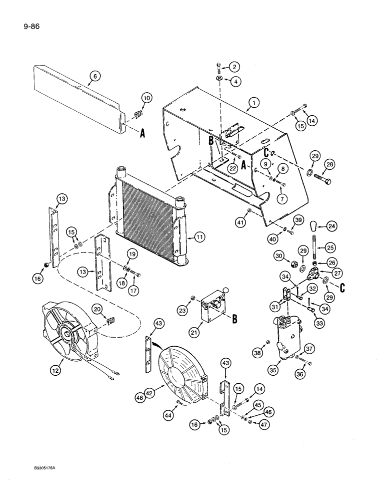 Схема запчастей Case 360 - (9-086) - PLOW CONTROL CONSOLE (09) - CHASSIS/ATTACHMENTS