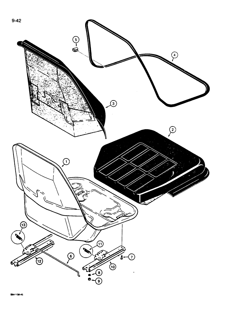 Схема запчастей Case W14B - (9-42) - SEAT ASSEMBLY - L108783 (09) - CHASSIS/ATTACHMENTS