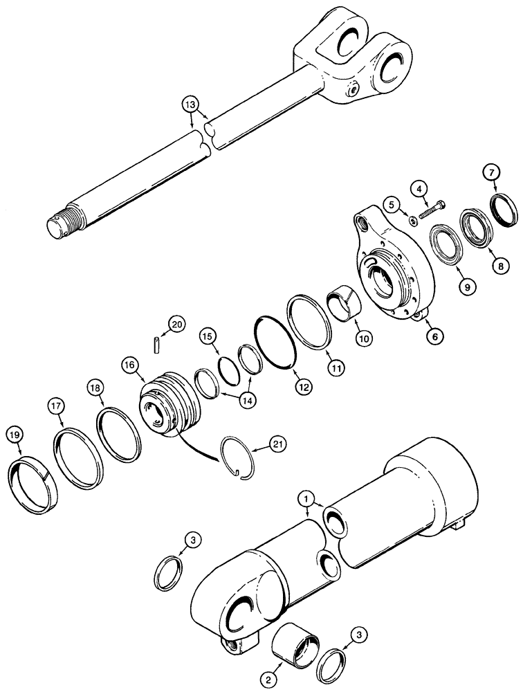 Схема запчастей Case 821C - (08-33) - CYLINDER ASSY LOADER LIFT (08) - HYDRAULICS