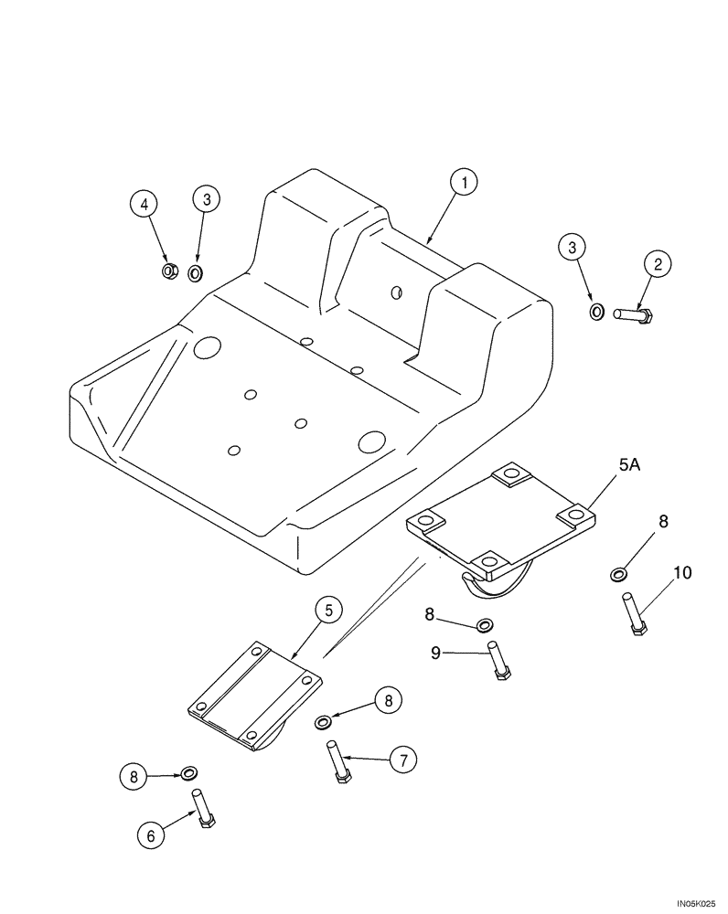 Схема запчастей Case 1150H_IND - (09-05) - COUNTERWEIGHT, FRONT - HOOK, TOWING (09) - CHASSIS/ATTACHMENTS