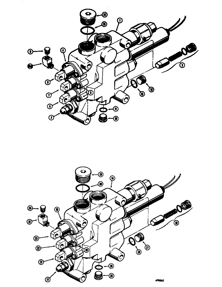 Схема запчастей Case W10E - (248) - L17479 LOADER CONTROL VALVE - 3 SPOOL, GAS MODELS ONLY (08) - HYDRAULICS