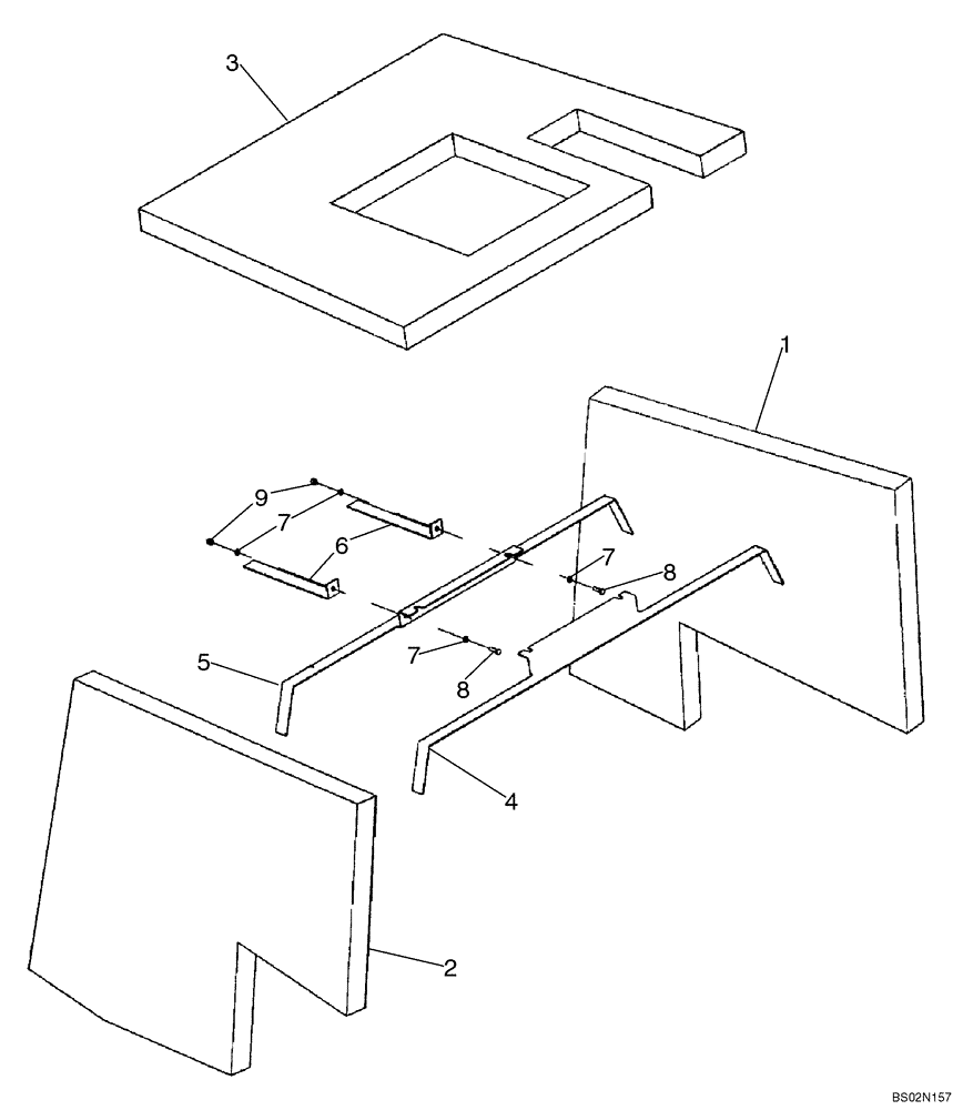 Схема запчастей Case 521E - (09-32A) - SOUNDPROOFING - ENGINE (09) - CHASSIS