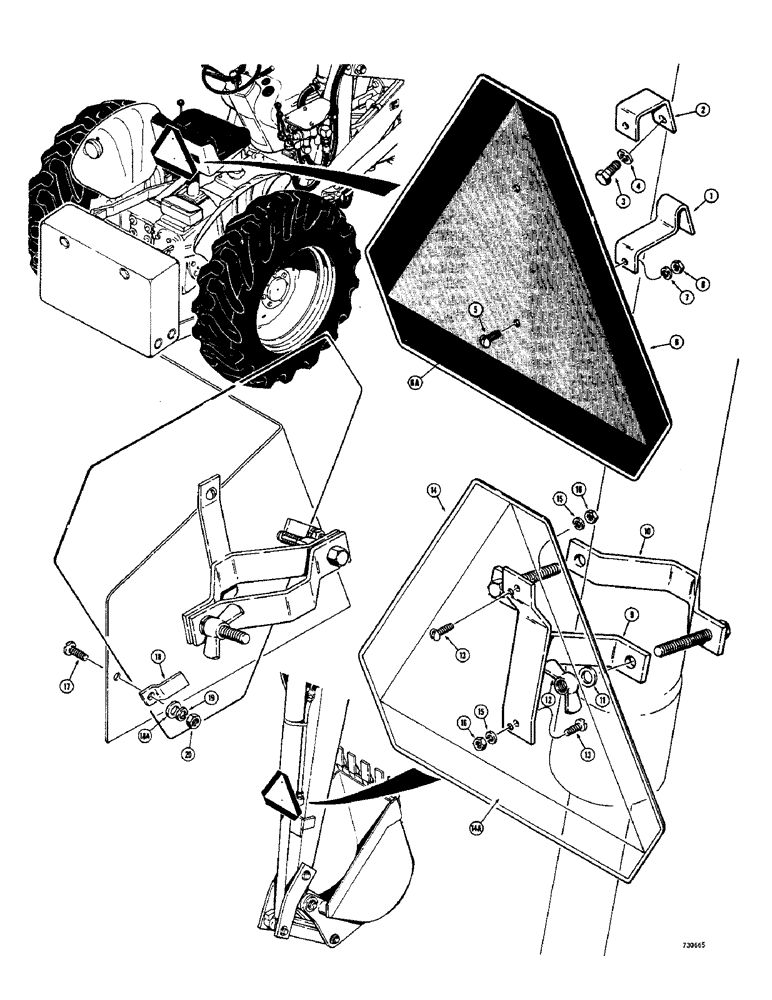 Схема запчастей Case 33 - (242) - SLOW MOVING VEHICLE EMBLEMS, USED WITH ALL MODELS EXCEPT BACKHOE 